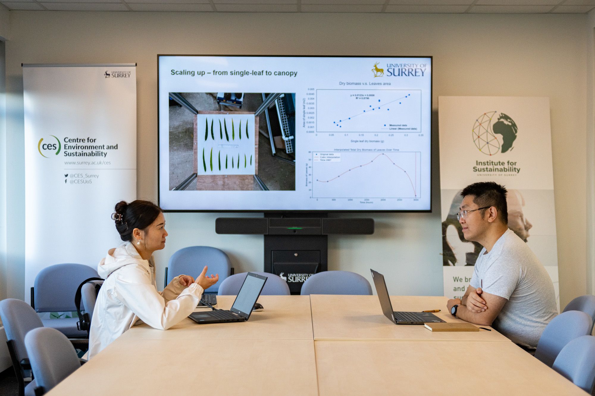 Researchers having talks at the table
