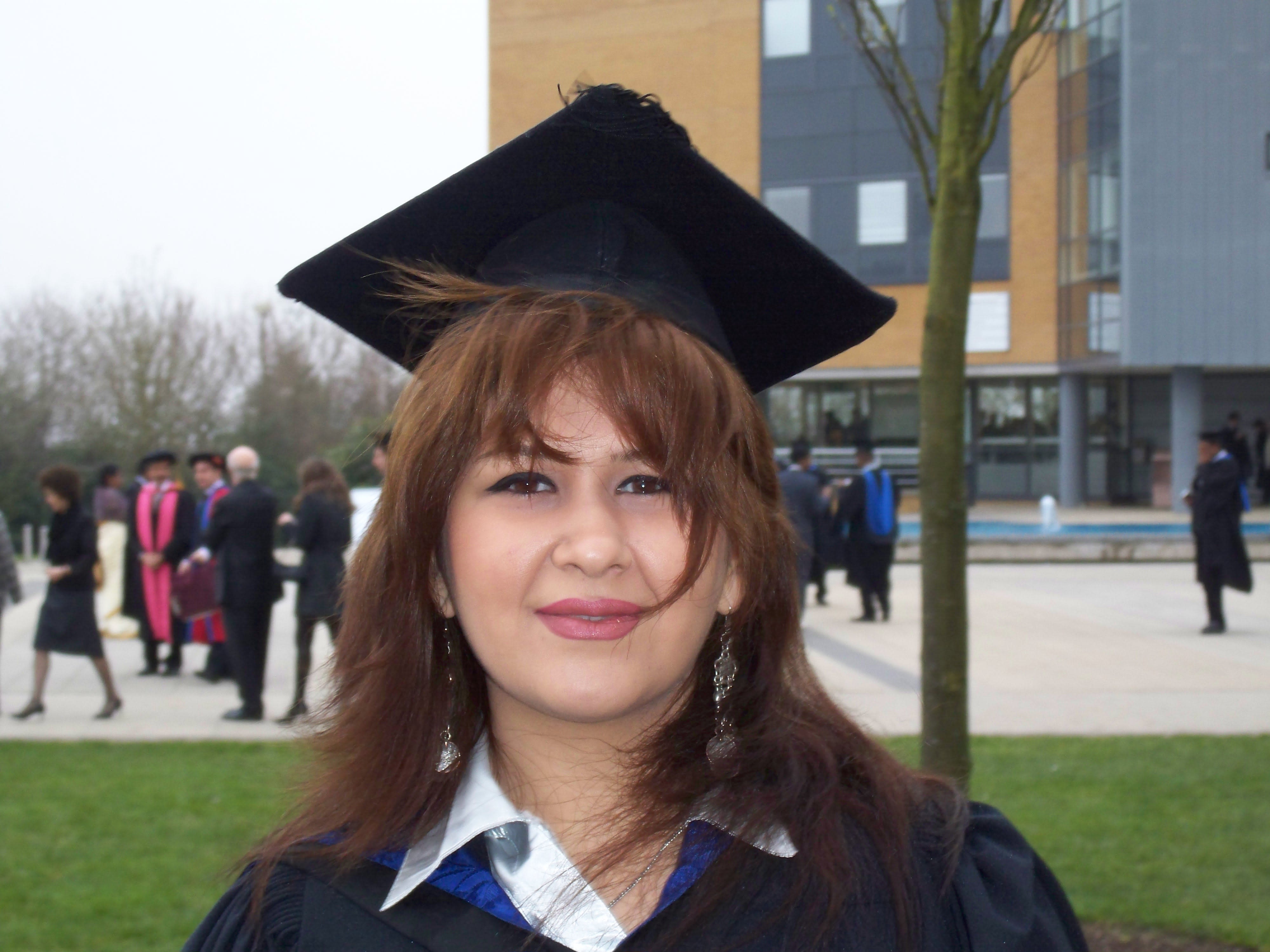 Anna Vartapetiance on her graduation day at the University of Surrey