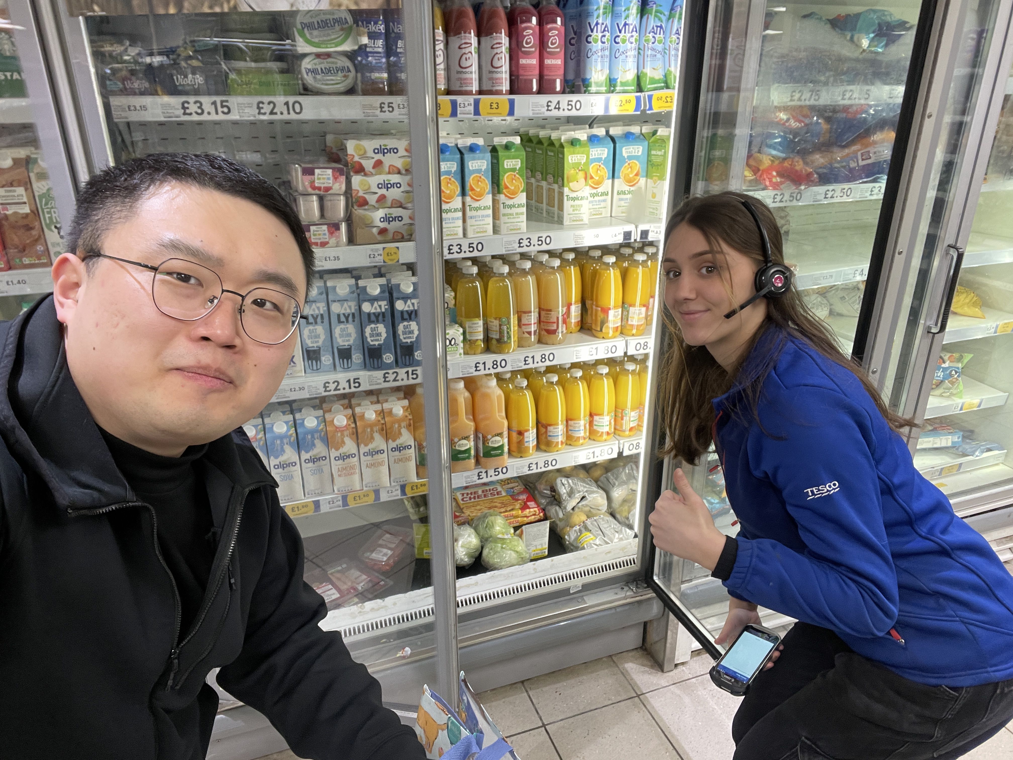 Frank takes a selfie as part of his volunteering with a local food charity