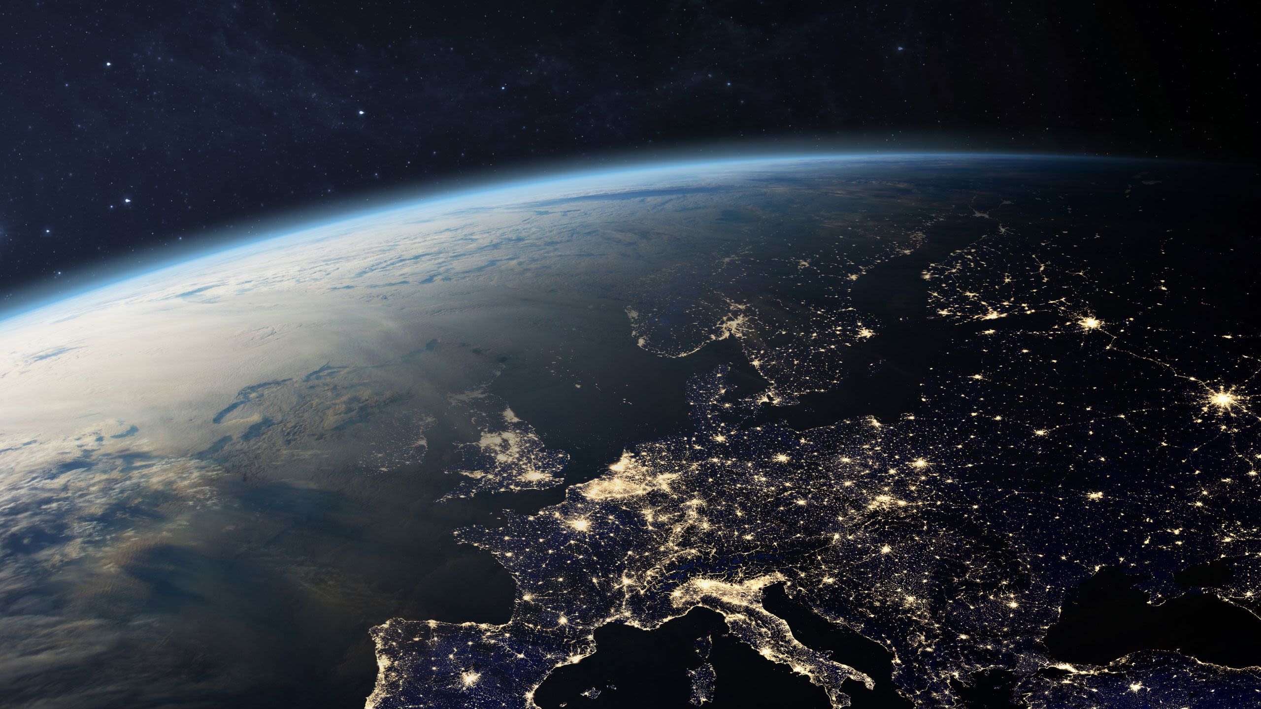 Image credit: Getty Images. Planet Earth from the space at night. Europe at night viewed from space with city lights in Germany, France, Spain, Italy, Portugal, United Kingdom, Ireland, Greece, Turkey, Denmark, Austria, UK and other countries. Elements of this image furnished by NASA.