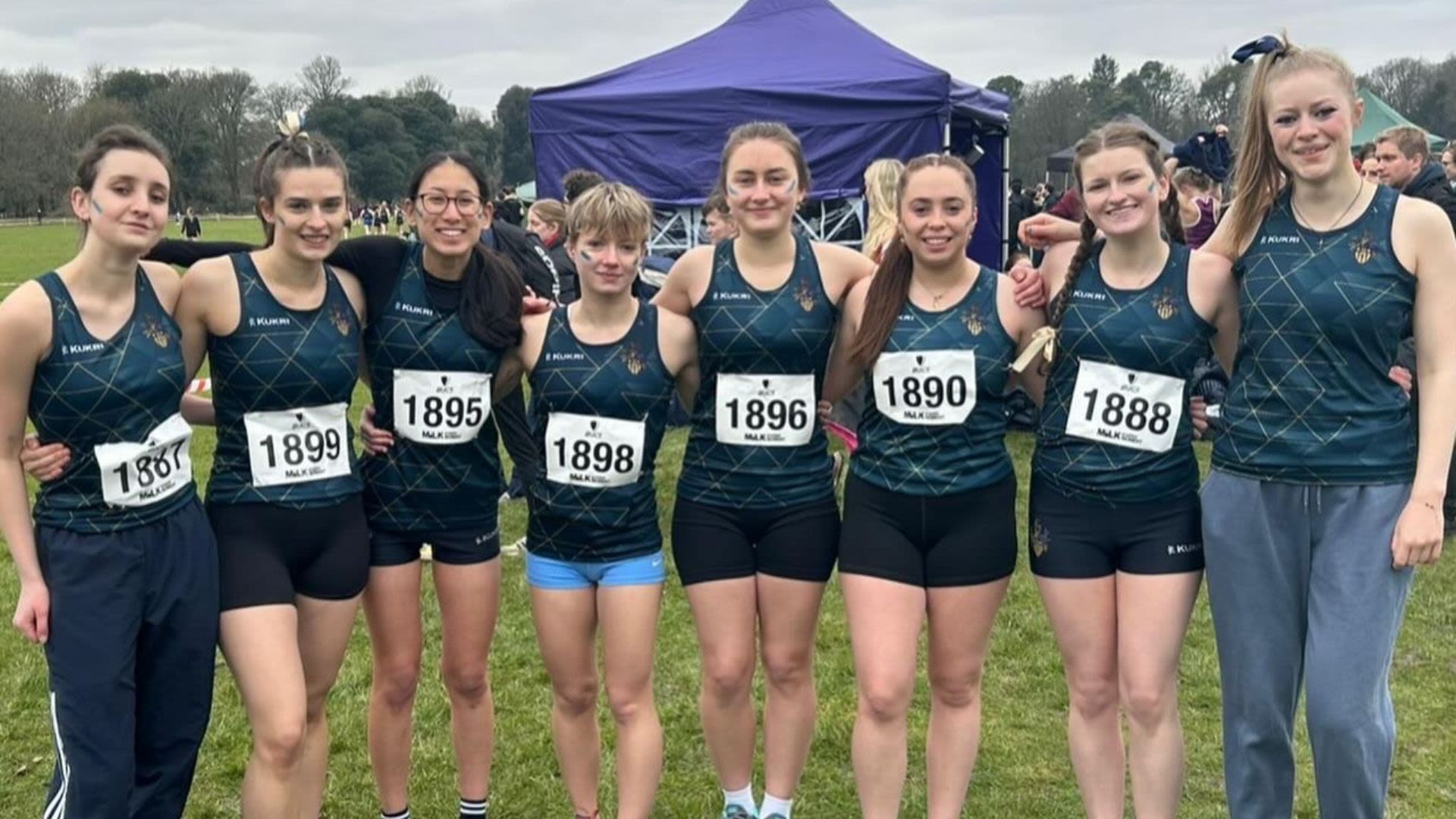 Jenny with members of Team Surrey at the British Universities and Colleges Sport (BUCS) 2025 Cross-Country Championships in Cardiff 