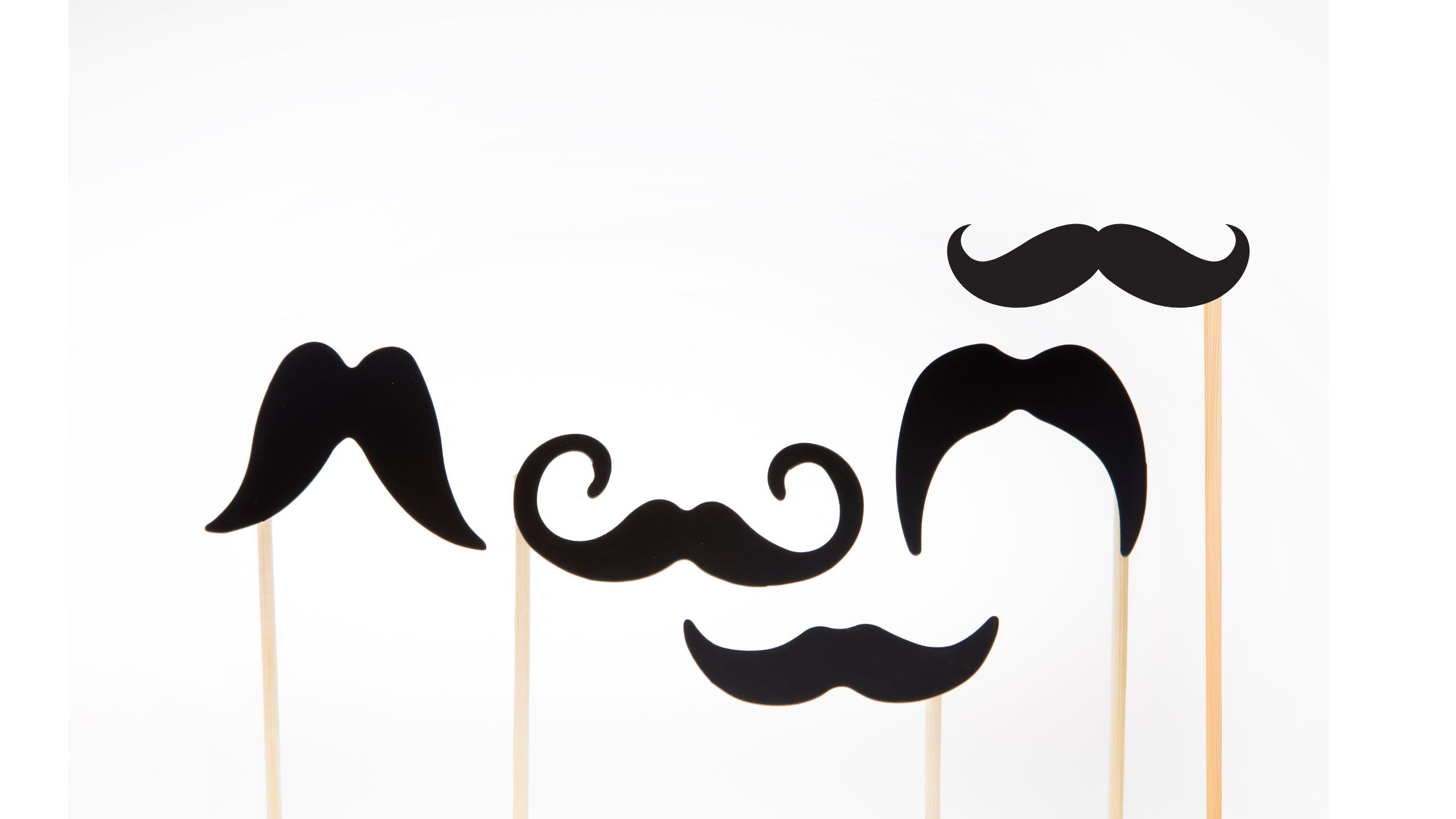 Moustaches on a white background