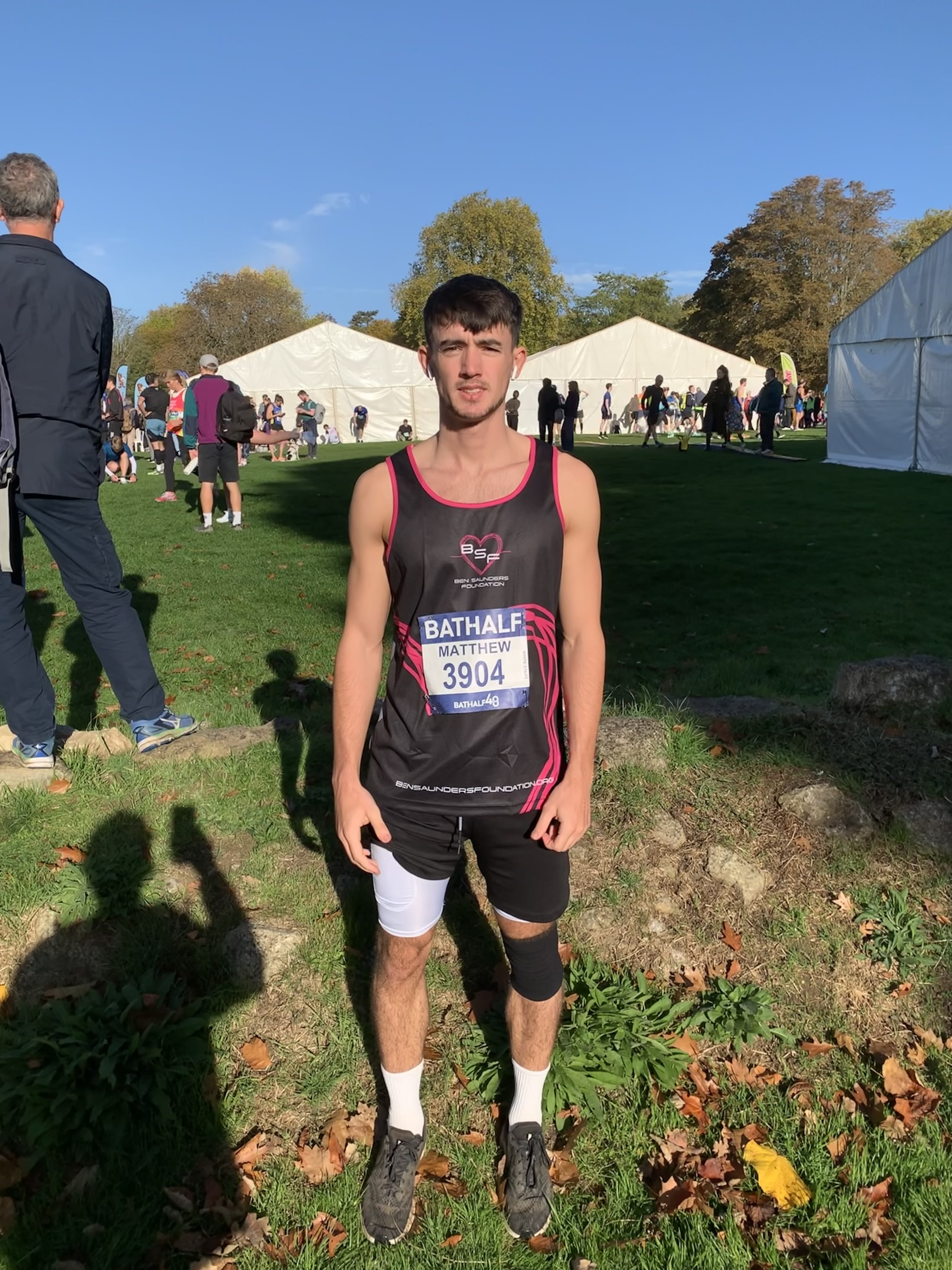 Sam Head wearing running kit