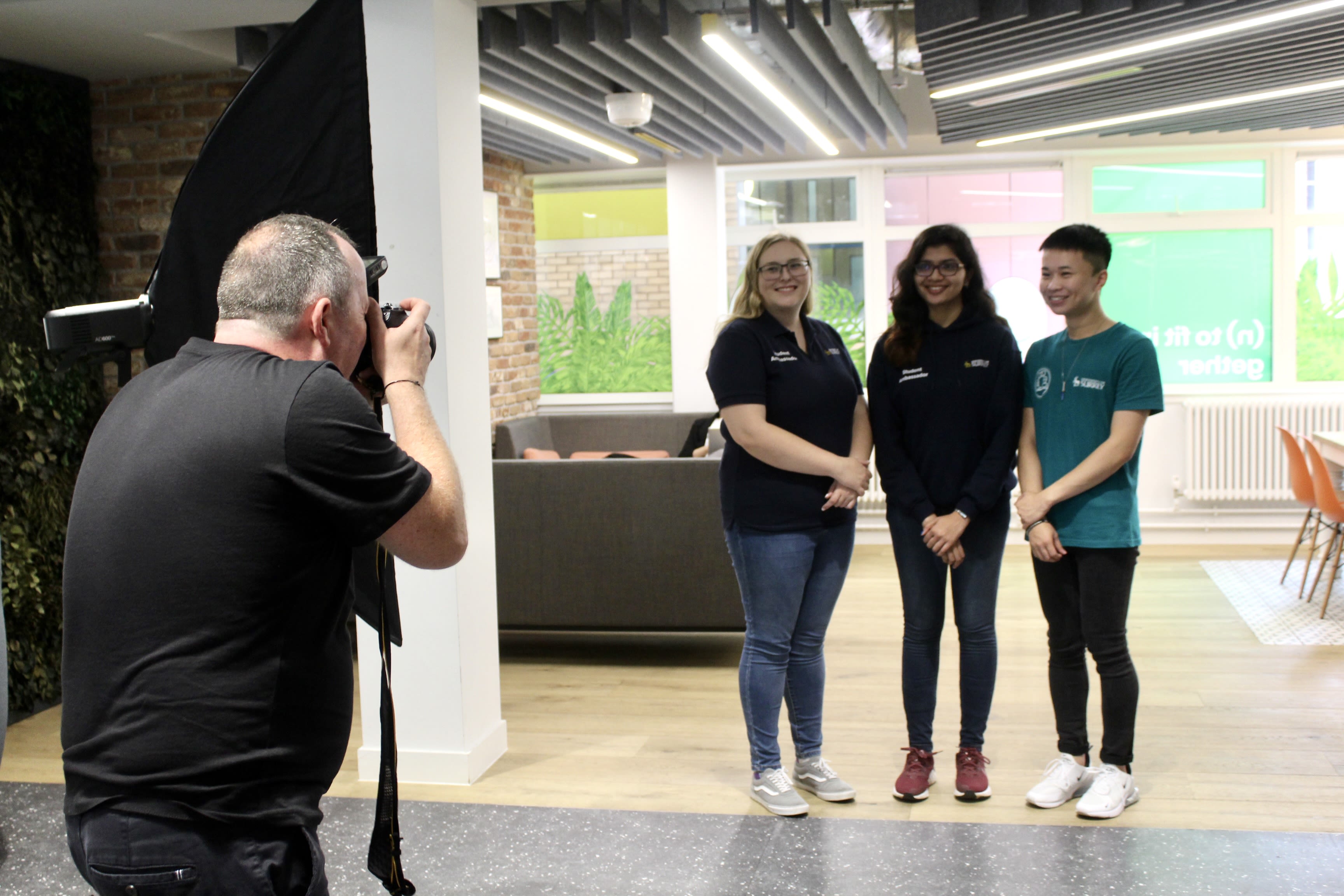 Behind the scenes at the photoshoot with Kathleen Dunbar, Bhavya Sasindra and Michael Yeung