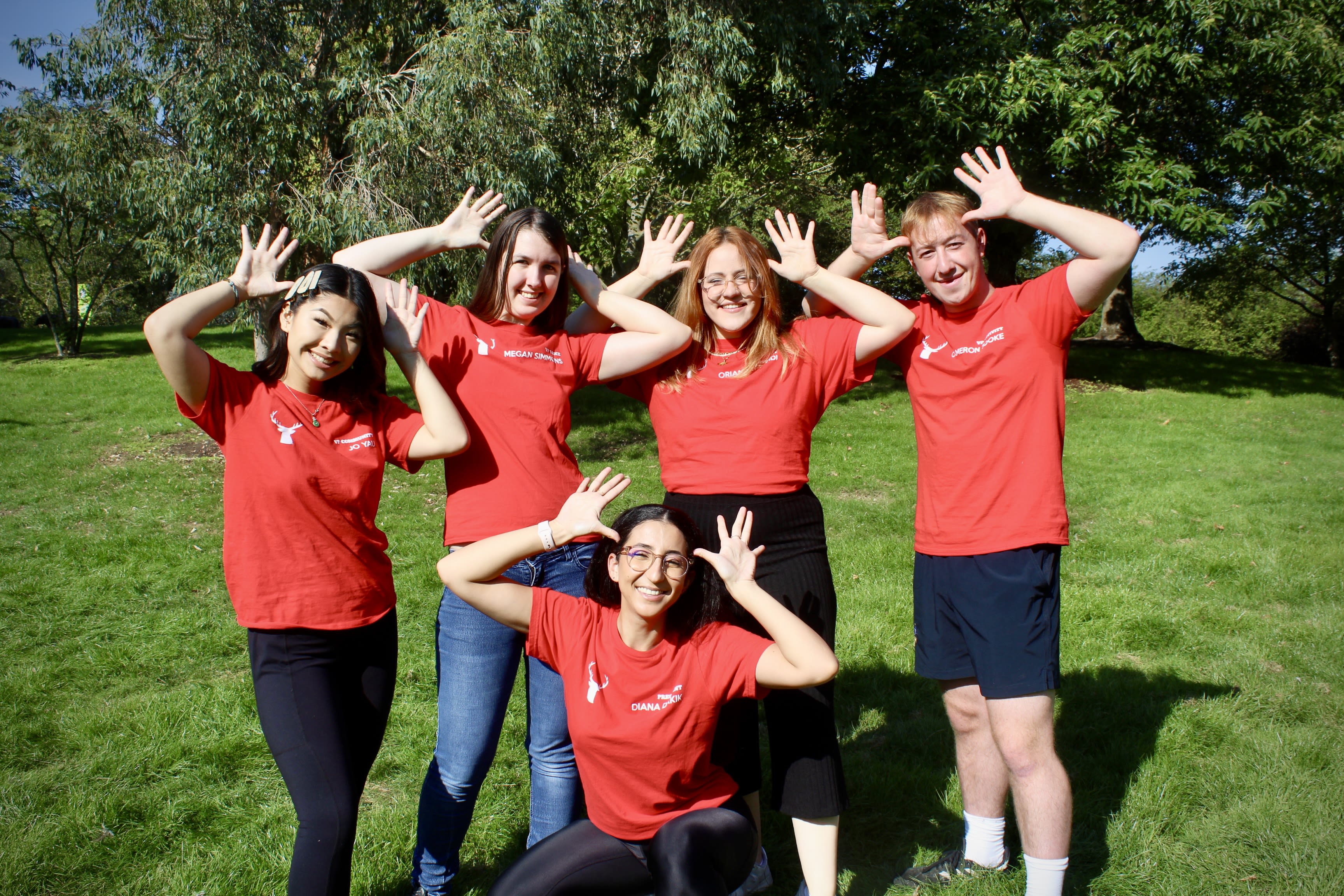 USSU sabbatical officers posing as the Surrey stag