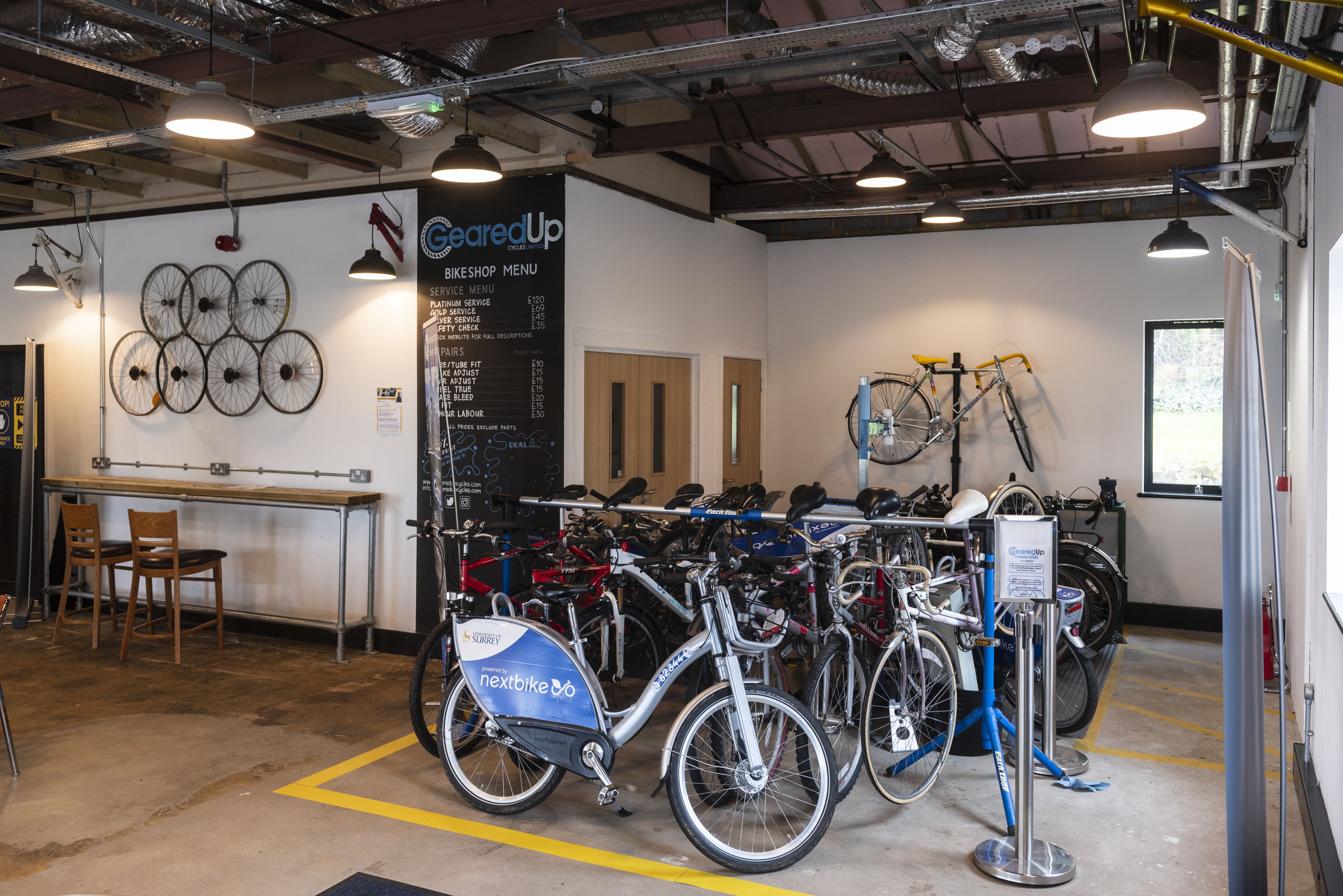 Geared Up bike workshop in the Hideout