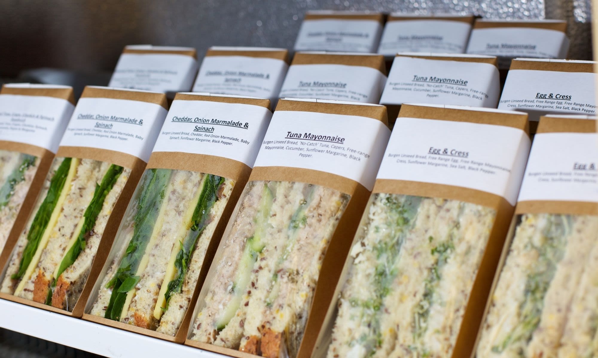 Sandwiches in a chiller cabinet