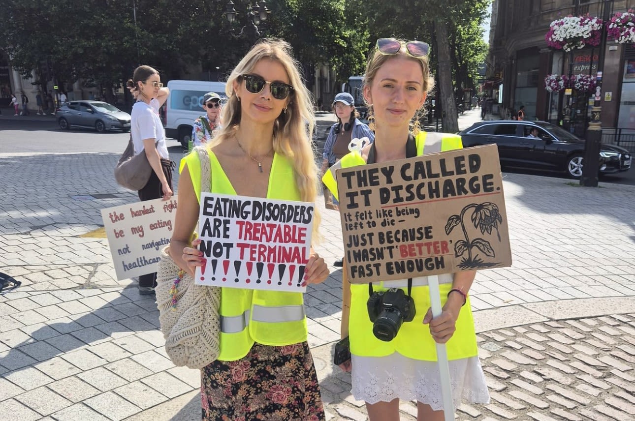 Sam Buss at a Dump The Scales march in London