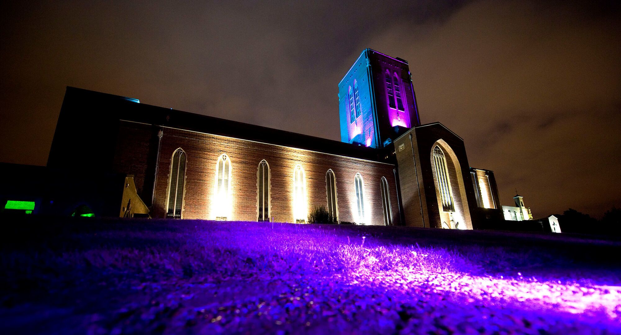 Guildford Cathedral at night