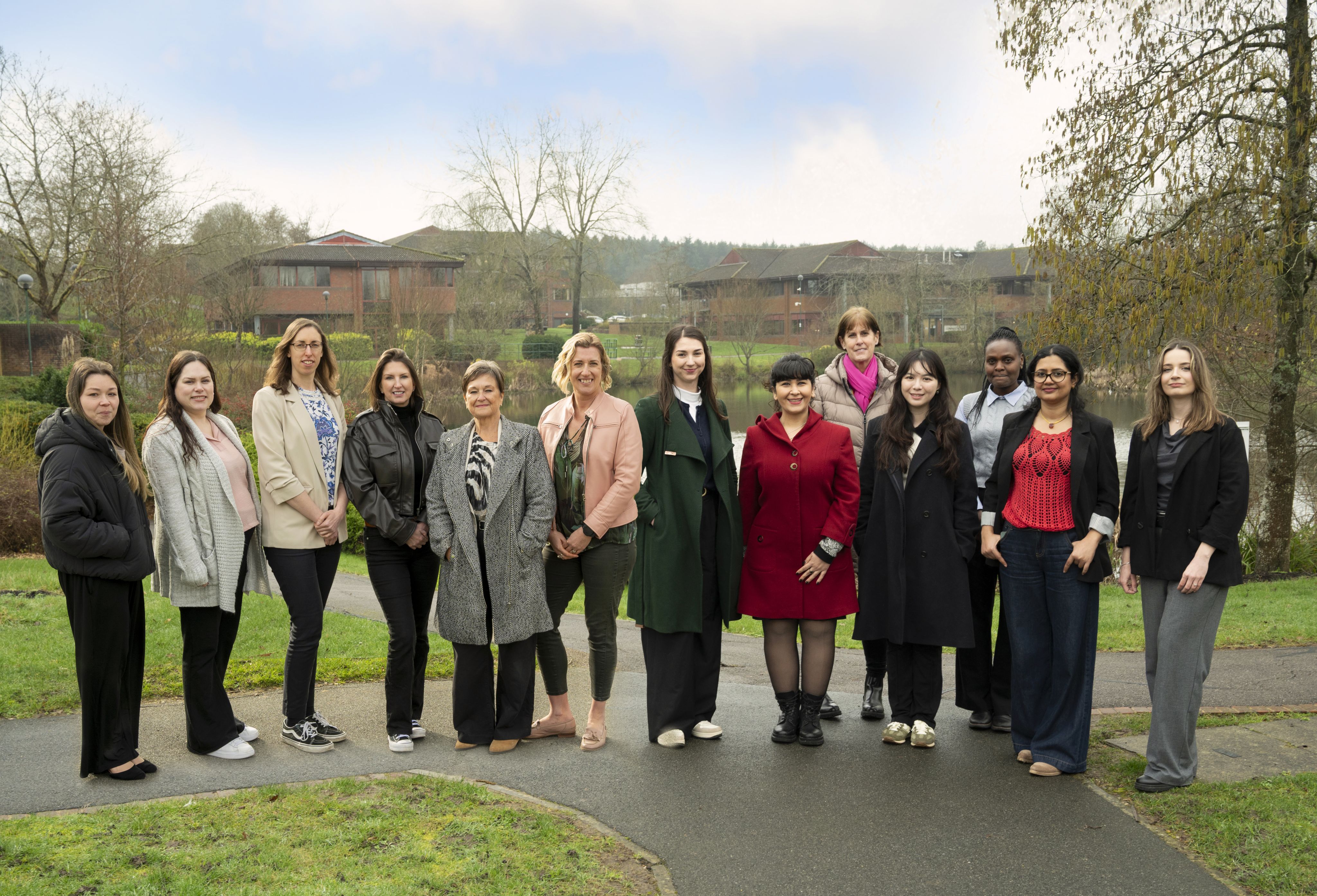 Group photo of female professionals working at Surrey Research Park